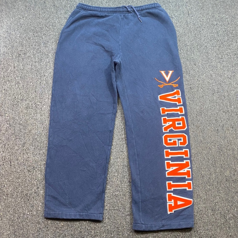 Jansport Virginia Sweatpants Sz M Mens Navy Blue Collegiate Graphic Joggers TW42